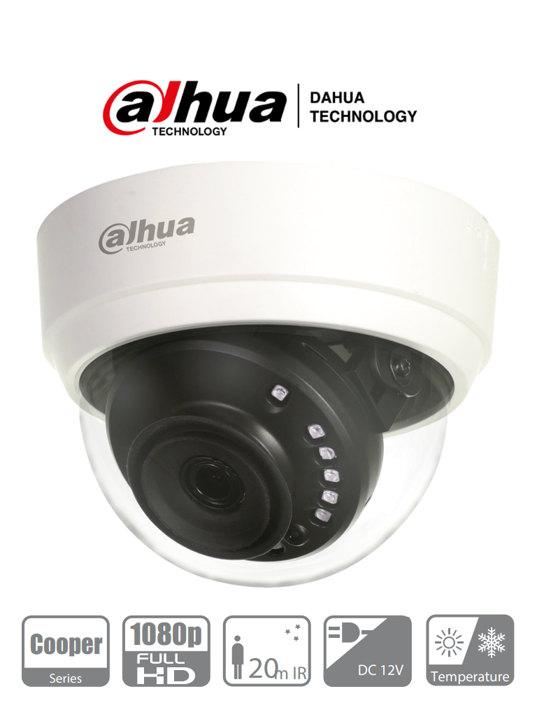DAHUA HAC-D1A21N-0280B - Cámara Domo HDCVI 1080p/ 103 Grados de Apertura/ Lente de 2.8 mm/ IR 20 Mts/ Uso Interior/ TVI AHD Y CVBS/ #VolDH #NOV DAHUA HAC-D1A21N-0280B - Cámara Domo HDCVI 1080p/ 103 Grados de Apertura/ Lente de 2.8 mm/ IR 20 Mts/ Uso Interior/ TVI AHD Y CVBS/ #VolDH #NOV